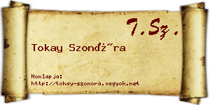 Tokay Szonóra névjegykártya